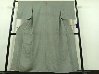 平和屋着物▽上質な小紋 単衣 鹿の子文様 鬼しぼ縮緬 正絹 逸品 AABC6167jh