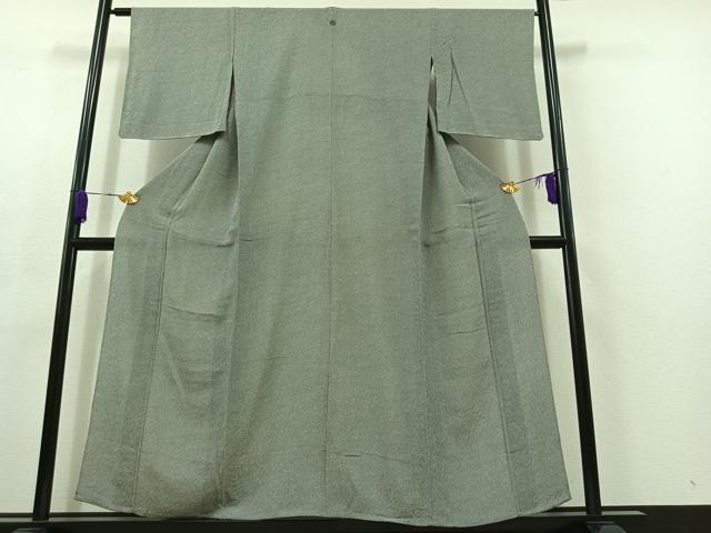 平和屋着物▽上質な小紋 単衣 鹿の子文様 鬼しぼ縮緬 正絹 逸品 AABC6167jh