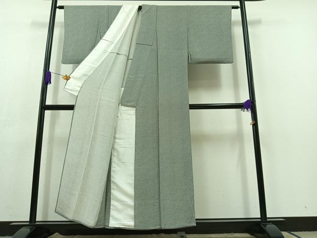 平和屋着物▽上質な小紋 単衣 鹿の子文様 鬼しぼ縮緬 正絹 逸品 AABC6167jh