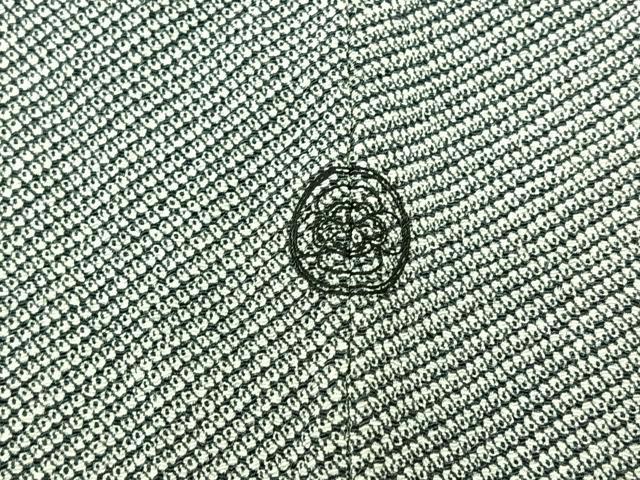 平和屋着物▽上質な小紋 単衣 鹿の子文様 鬼しぼ縮緬 正絹 逸品 AABC6167jh