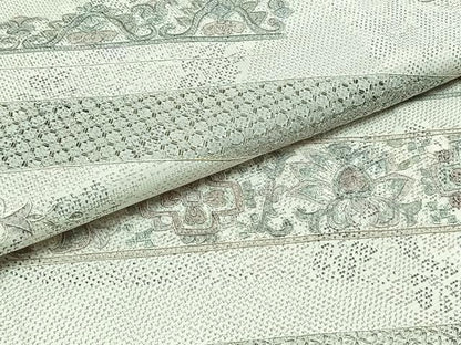 平和屋着物▽訪問着 本場大島紬 単衣 中国三大刺繍 汕頭刺繍 スワトウ刺繍 草花文 正絹 逸品 AABC6170jh