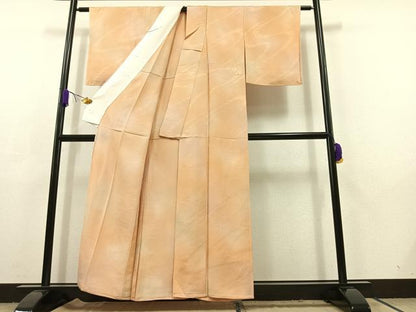 平和屋着物▽上質な小紋　単衣　流水文　暈し染め　正絹　逸品　未使用　AABC6173jh
