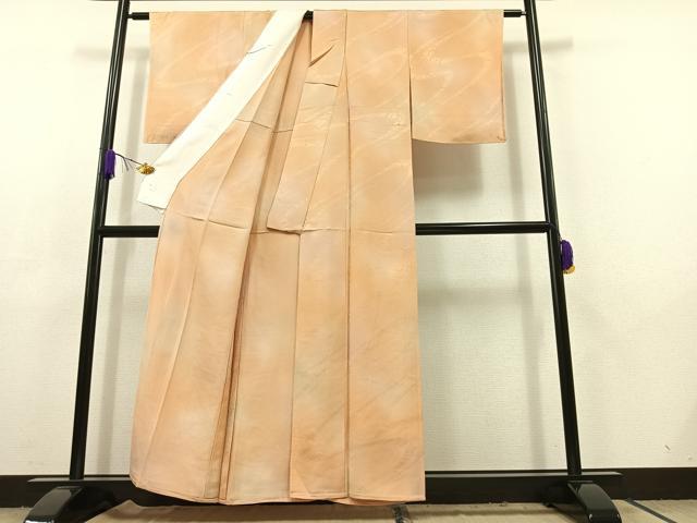 平和屋着物▽上質な小紋　単衣　流水文　暈し染め　正絹　逸品　未使用　AABC6173jh