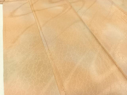 平和屋着物▽上質な小紋　単衣　流水文　暈し染め　正絹　逸品　未使用　AABC6173jh