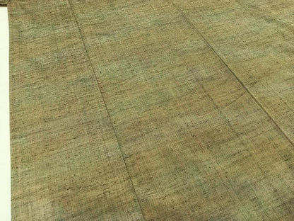 平和屋着物▽上質な紬　単衣　縞　正絹　逸品　AABC6174jh