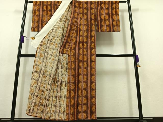 平和屋着物▽上質な小紋 単衣 花間道 正絹 逸品 AABC6175jh