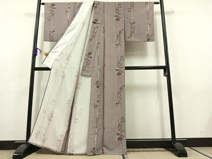 平和屋着物▽小紋 単衣 花間道 洗える着物 AABC6176jh