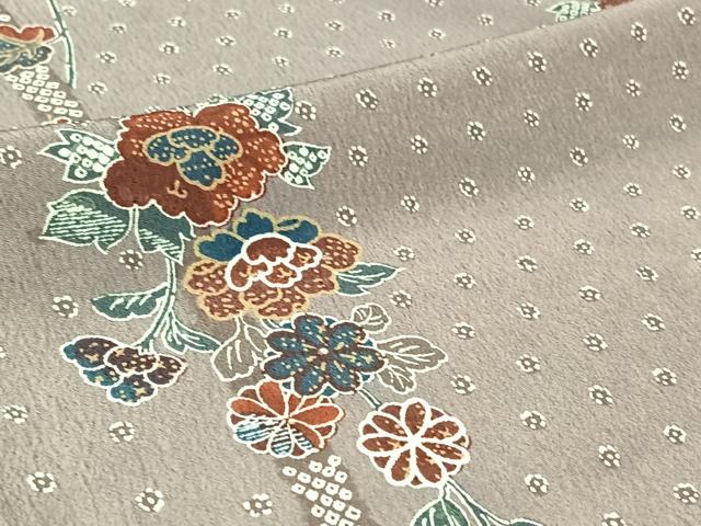 平和屋着物▽小紋 単衣 花間道 洗える着物 AABC6176jh