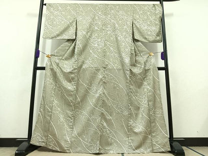 平和屋着物▽小紋 単衣 草花文 洗える着物 AABC6179jh