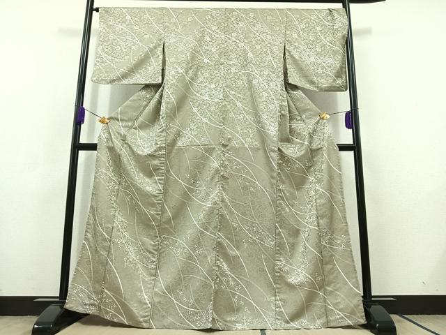 平和屋着物▽小紋 単衣 草花文 洗える着物 AABC6179jh