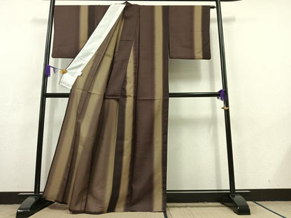 平和屋着物▽小紋 単衣 間道 暈し染め 洗える着物 AABC6180jh