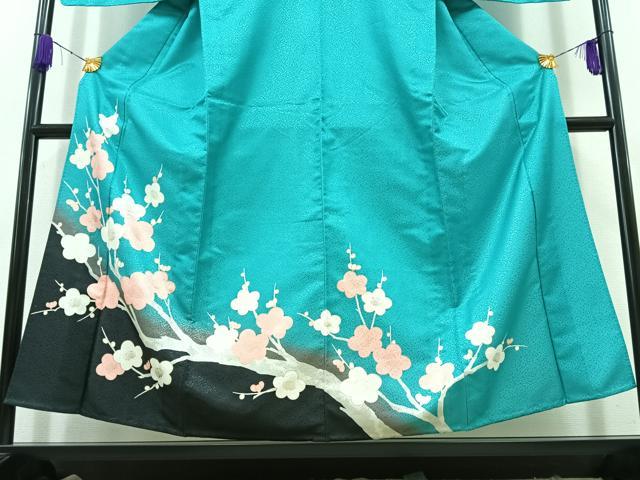 平和屋着物▽訪問着 単衣 枝梅文 暈し染め 金彩 洗える着物 AABC6184jh