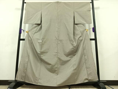 平和屋着物▽上質な紬 単衣 縞 正絹 逸品 AABC6185jh