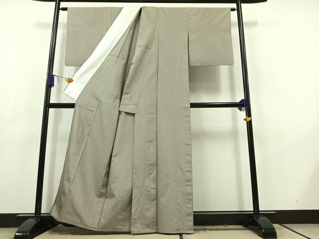 平和屋着物▽上質な紬 単衣 縞 正絹 逸品 AABC6185jh