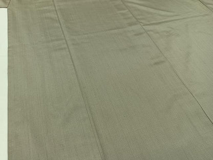 平和屋着物▽上質な紬 単衣 縞 正絹 逸品 AABC6185jh