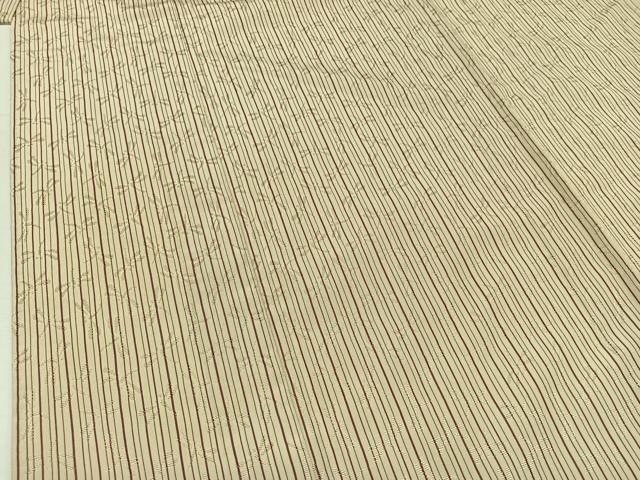 平和屋着物▽上質な紬 単衣 もじり織 勝虫 白根澤謹製 正絹 逸品 AABC6186jh