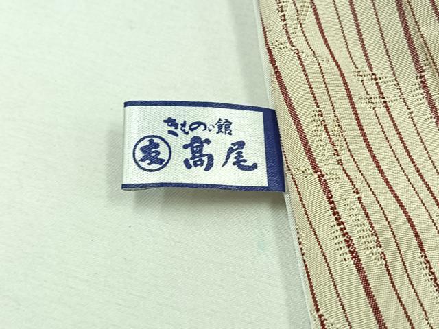 平和屋着物▽上質な紬 単衣 もじり織 勝虫 白根澤謹製 正絹 逸品 AABC6186jh
