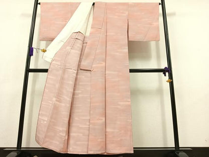 平和屋着物▽上質な小紋　単衣　霞文　暈し染め　正絹　逸品　AABC6188jh
