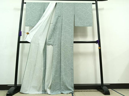 平和屋着物▽小紋 単衣 露芝文 洗える着物 AABC6198jh