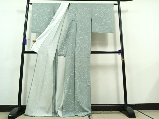 平和屋着物▽小紋 単衣 露芝文 洗える着物 AABC6198jh