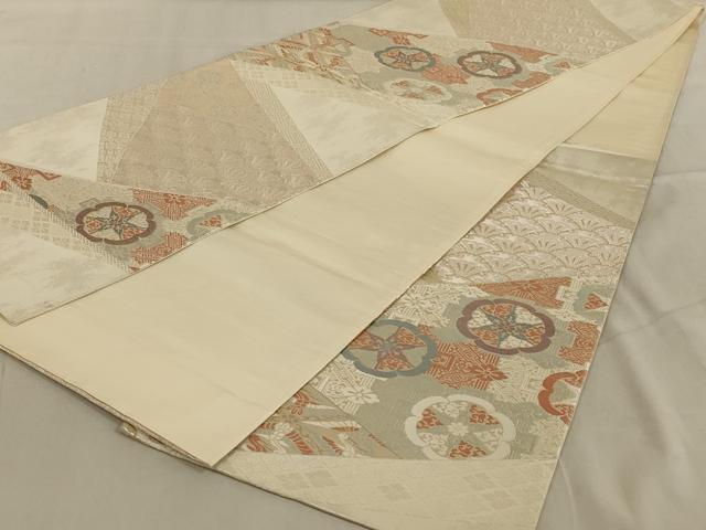 平和屋着物◎六通柄袋帯　唐織　吉祥花文　金銀糸　正絹　逸品　AABC6205ou