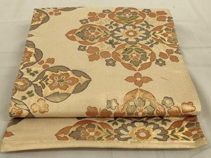平和屋着物◎佐賀錦　六通柄袋帯　舞花文　金糸　正絹　逸品　AABC6237ou