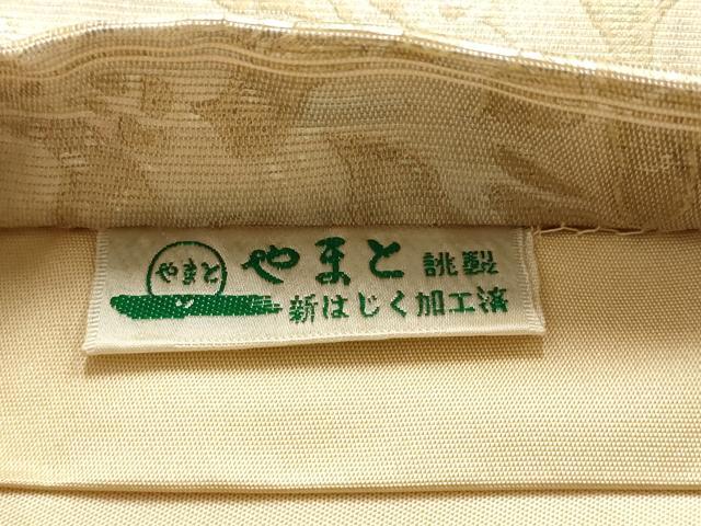 平和屋着物▼六通柄袋帯　枝葉文　金銀彩　引箔　やまと誂製　正絹　逸品　AABC6519wj