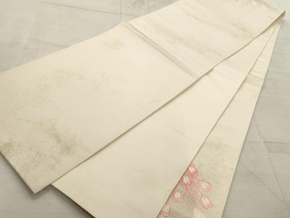 平和屋着物▼総刺繍　袋帯　鳳凰　銀糸　正絹　逸品　AABC6588wj