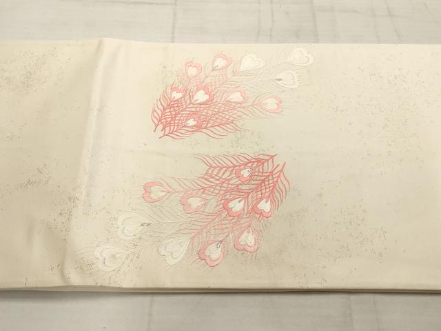 平和屋着物▼総刺繍　袋帯　鳳凰　銀糸　正絹　逸品　AABC6588wj