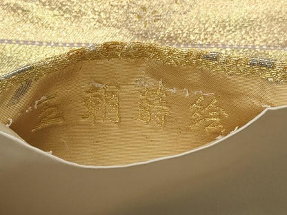 平和屋着物▼六通柄袋帯　王朝蒔絵　金銀糸　正絹　逸品　AABC6647wj