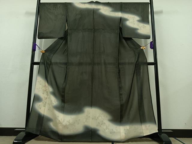 平和屋着物▽訪問着 無双 紗袷 紗×絽 作家物 道長花文 正絹 逸品 AABC6761jh