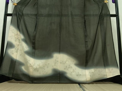 平和屋着物▽訪問着 無双 紗袷 紗×絽 作家物 道長花文 正絹 逸品 AABC6761jh