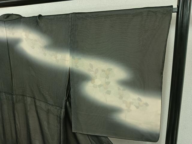 平和屋着物▽訪問着 無双 紗袷 紗×絽 作家物 道長花文 正絹 逸品 AABC6761jh
