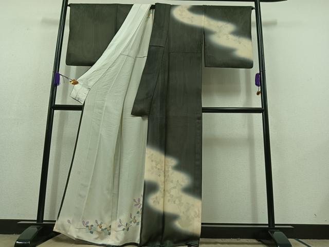 平和屋着物▽訪問着 無双 紗袷 紗×絽 作家物 道長花文 正絹 逸品 AABC6761jh