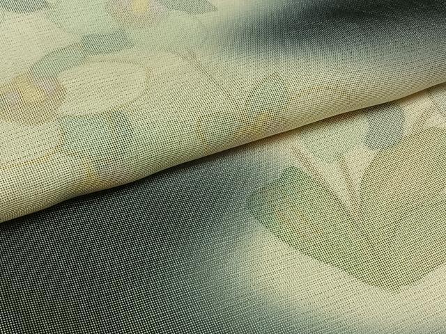 平和屋着物▽訪問着 無双 紗袷 紗×絽 作家物 道長花文 正絹 逸品 AABC6761jh