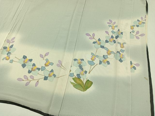 平和屋着物▽訪問着 無双 紗袷 紗×絽 作家物 道長花文 正絹 逸品 AABC6761jh