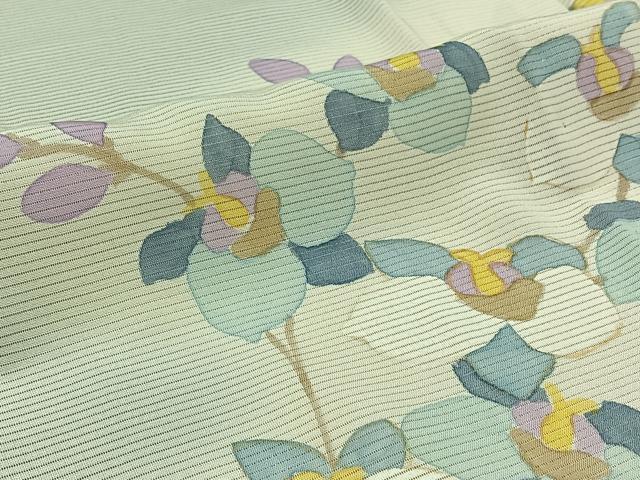 平和屋着物▽訪問着 無双 紗袷 紗×絽 作家物 道長花文 正絹 逸品 AABC6761jh