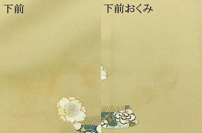 平和屋着物▽小紋 単衣 舞花文 洗える着物 AABC6763jh