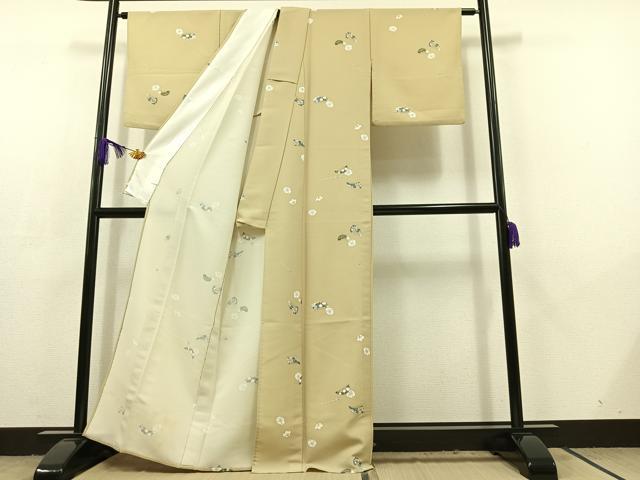 平和屋着物▽小紋 単衣 舞花文 洗える着物 AABC6763jh