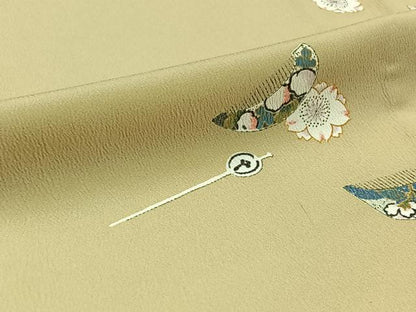 平和屋着物▽小紋 単衣 舞花文 洗える着物 AABC6763jh