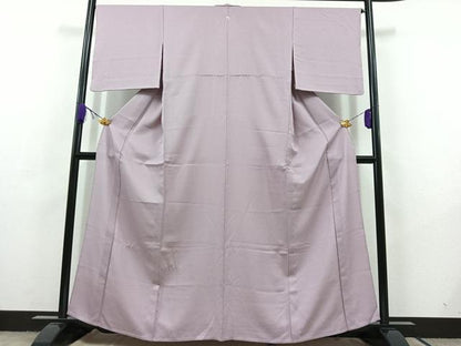 平和屋着物▽色無地 単衣 藤色 洗える着物 AABC6764jh