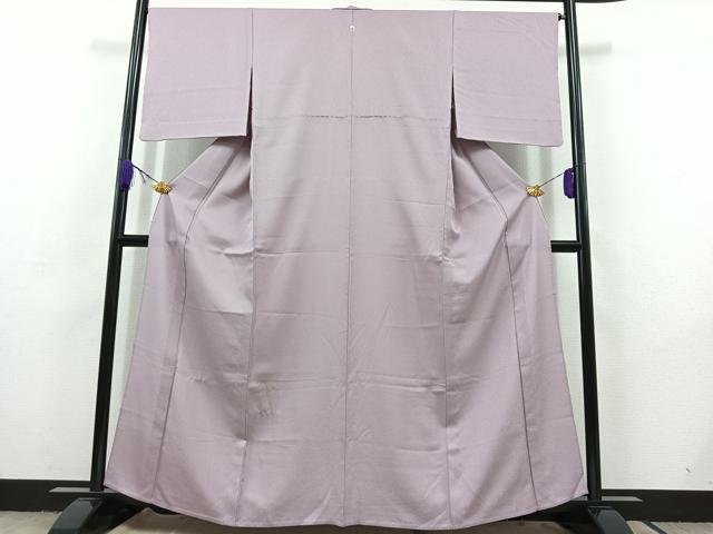 平和屋着物▽色無地 単衣 藤色 洗える着物 AABC6764jh