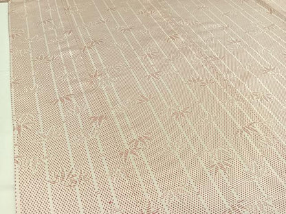 平和屋着物▽お召 単衣 110亀甲 笹竹文 正絹 逸品 AABC6770jh