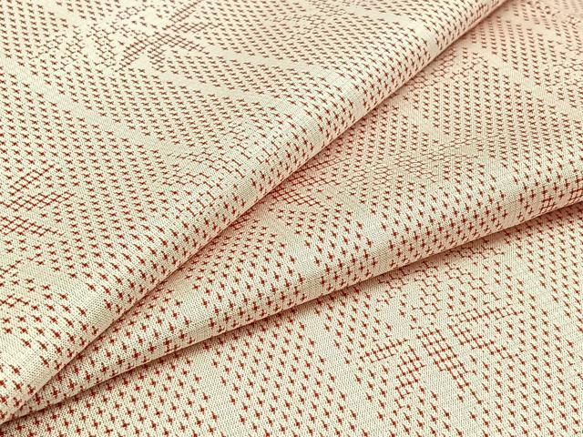 平和屋着物▽お召 単衣 110亀甲 笹竹文 正絹 逸品 AABC6770jh