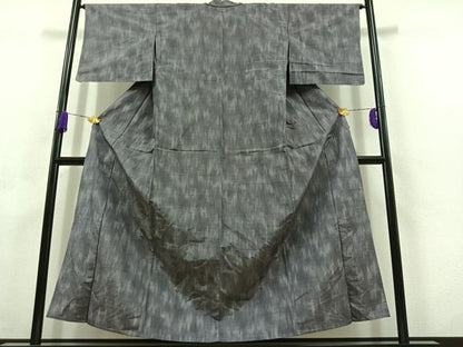 平和屋着物▽上質な紬 単衣 霞文 正絹 逸品 AABC6774jh