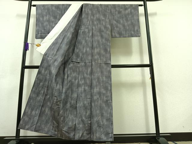 平和屋着物▽上質な紬 単衣 霞文 正絹 逸品 AABC6774jh