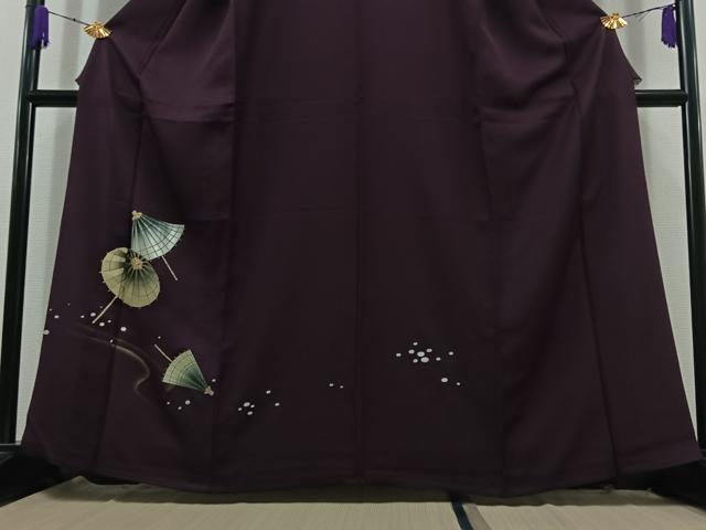 平和屋着物▽訪問着 単衣 番傘 金銀彩 正絹 逸品 AABC6779jh