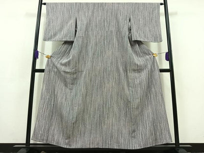 平和屋着物▽洗える最高級着物 ＜英＞はなぶさ謹製 小紋 単衣 よろけ縞 洗える着物 AABC6784jh