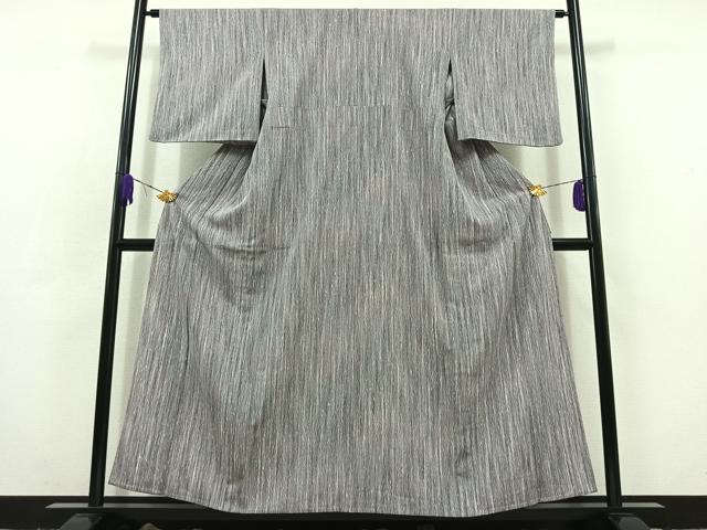 平和屋着物▽洗える最高級着物 ＜英＞はなぶさ謹製 小紋 単衣 よろけ縞 洗える着物 AABC6784jh