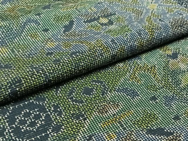 平和屋着物▽本場大島紬 単衣 草花文 正絹 逸品 AABC6792jh